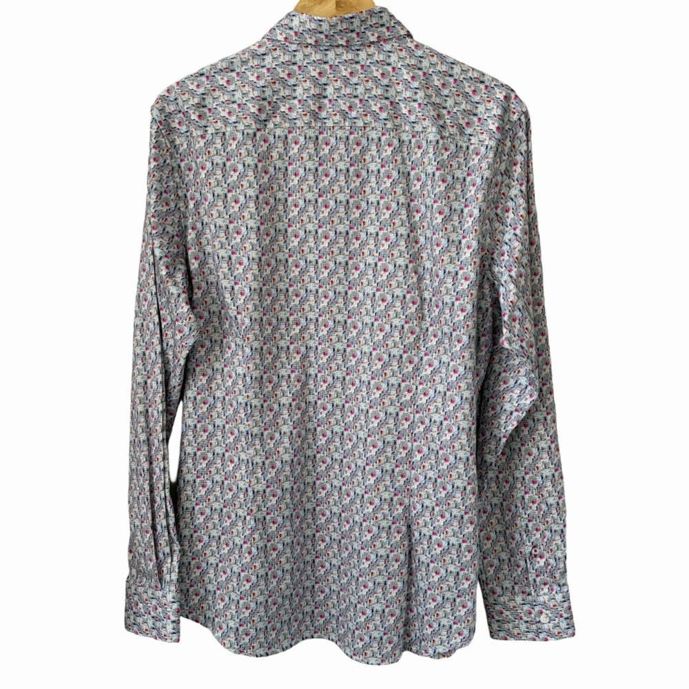 NWT Robert Graham Sz L Cotton Medina Multi Colored Button Up Long Sleeve Shirt - Picture 5 of 13
